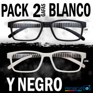 Pack 2 gafas de lectura blanco y negro L44